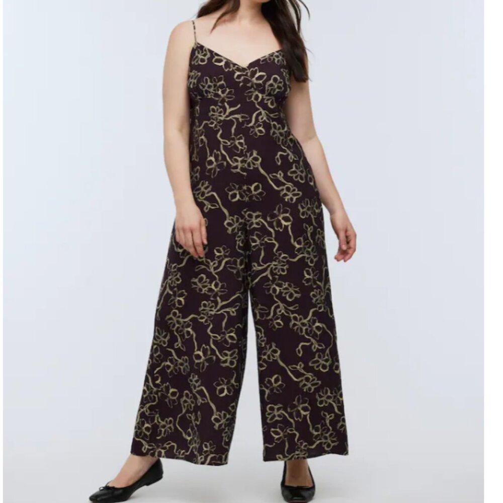 NWT Madewell Wide-Leg Jumpsuit in Floral Size 14